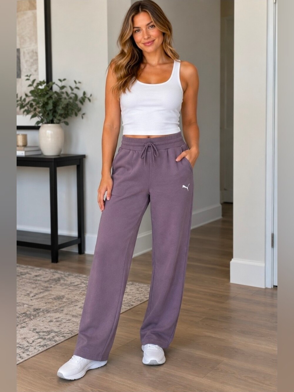 Puma Lavender Pull-On Sweatpants
